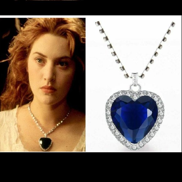 Jewelry - Titanic Heart of The Ocean Blue Crystal Necklace